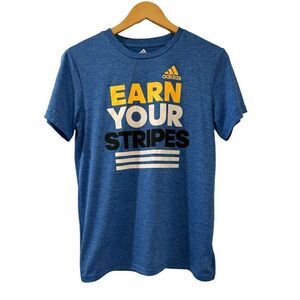 Adidas Graphic T-Shirt Large 14-16 Years Blue Athletic